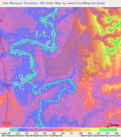 San Marquez,Peru Elevation Map