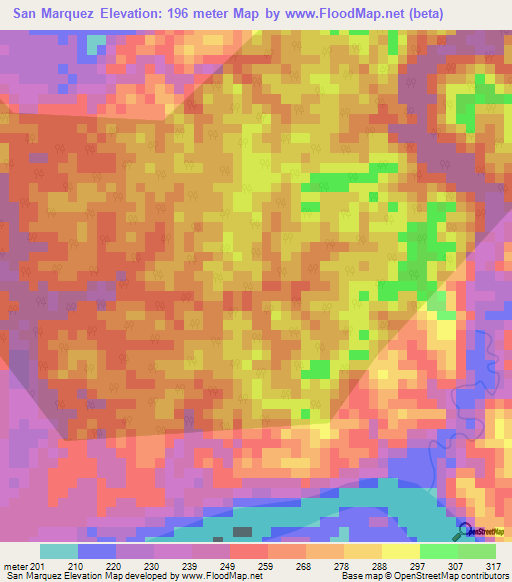 San Marquez,Peru Elevation Map