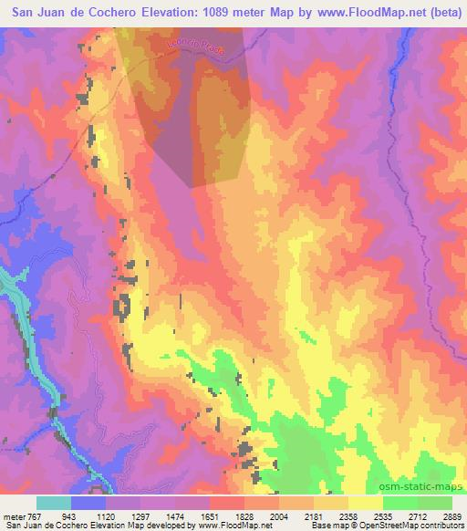 San Juan de Cochero,Peru Elevation Map