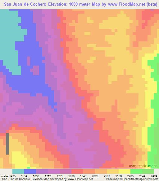 San Juan de Cochero,Peru Elevation Map