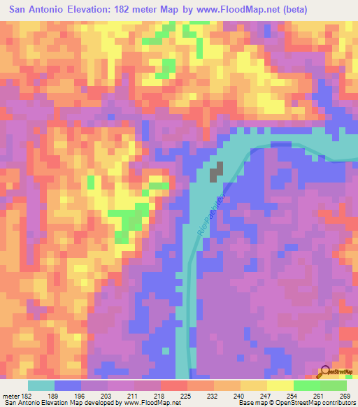 San Antonio,Peru Elevation Map