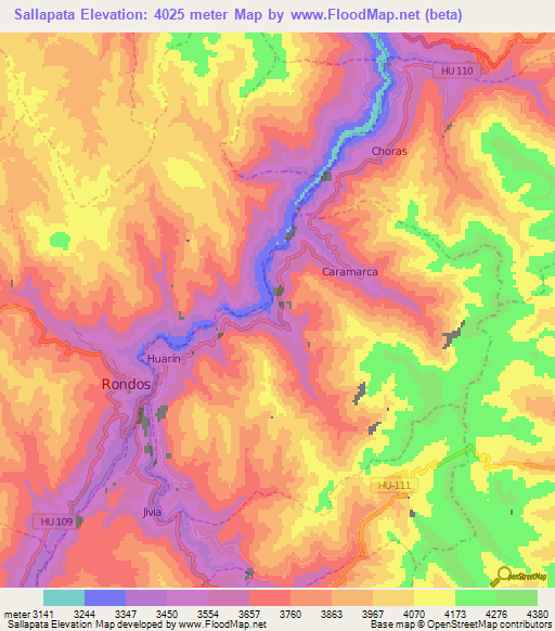 Sallapata,Peru Elevation Map