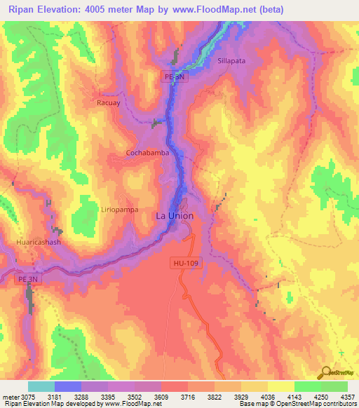 Ripan,Peru Elevation Map