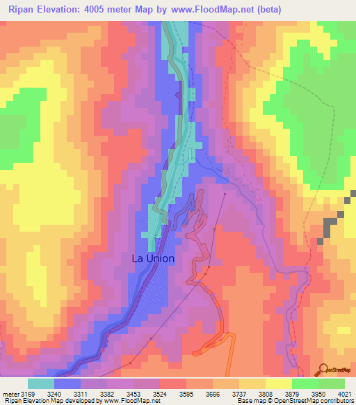 Ripan,Peru Elevation Map