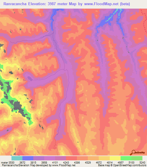 Ranracancha,Peru Elevation Map