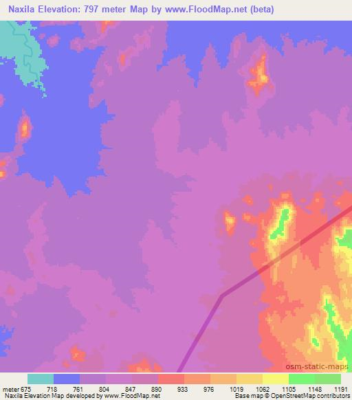 Naxila,Sudan Elevation Map