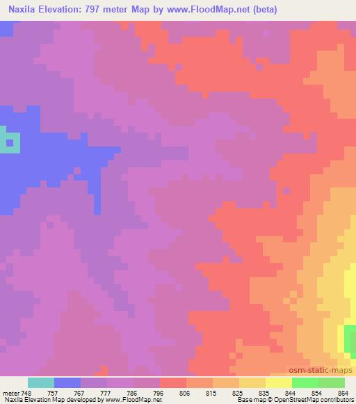 Naxila,Sudan Elevation Map