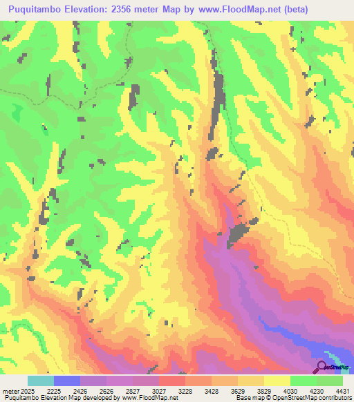 Puquitambo,Peru Elevation Map