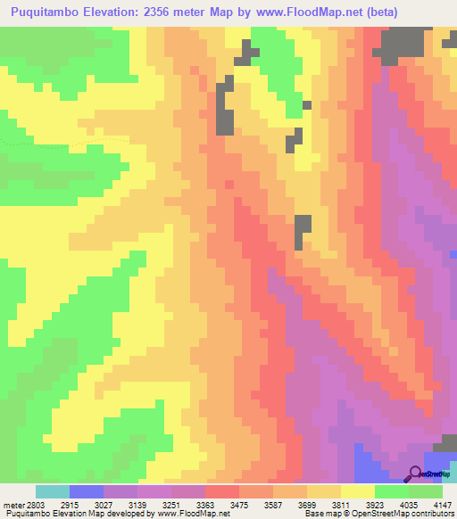 Puquitambo,Peru Elevation Map