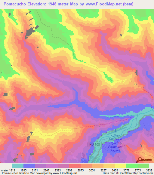 Pomacucho,Peru Elevation Map