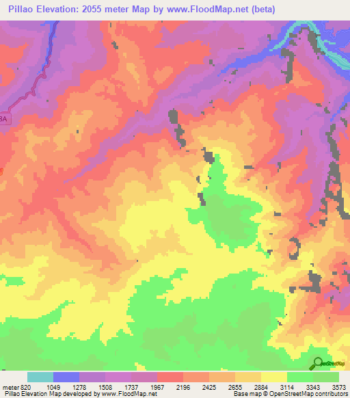 Pillao,Peru Elevation Map