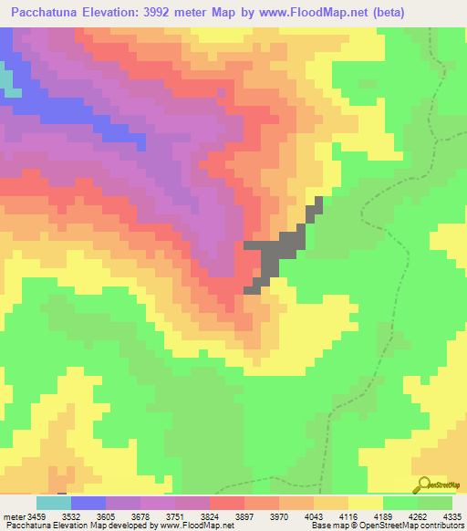 Pacchatuna,Peru Elevation Map