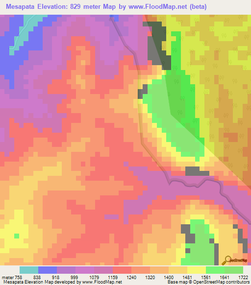 Mesapata,Peru Elevation Map