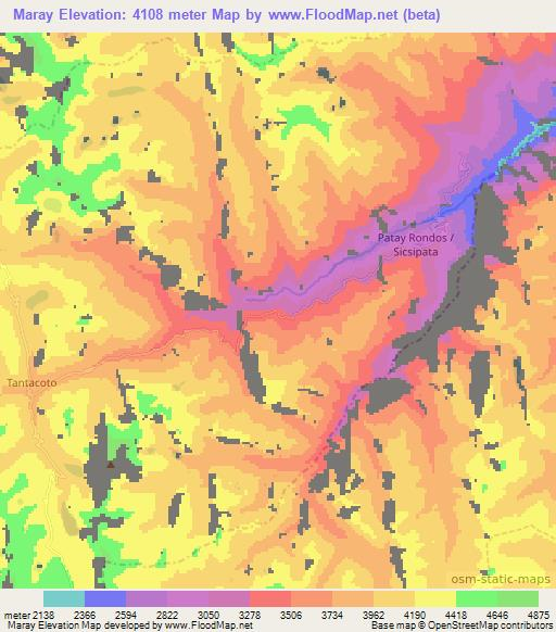 Maray,Peru Elevation Map