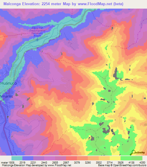 Malconga,Peru Elevation Map