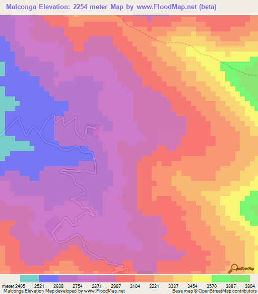 Malconga,Peru Elevation Map