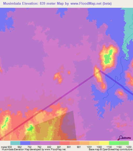 Musimbala,Sudan Elevation Map