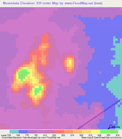 Musimbala,Sudan Elevation Map