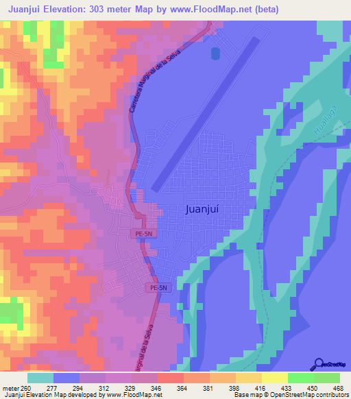 Juanjui,Peru Elevation Map