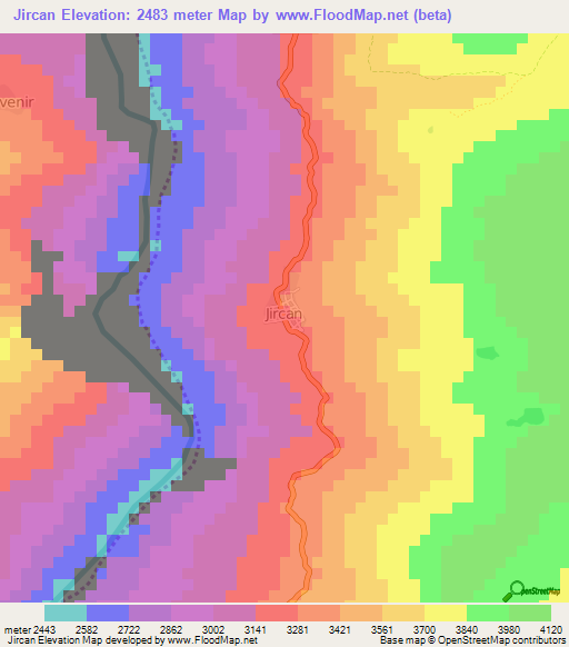 Jircan,Peru Elevation Map