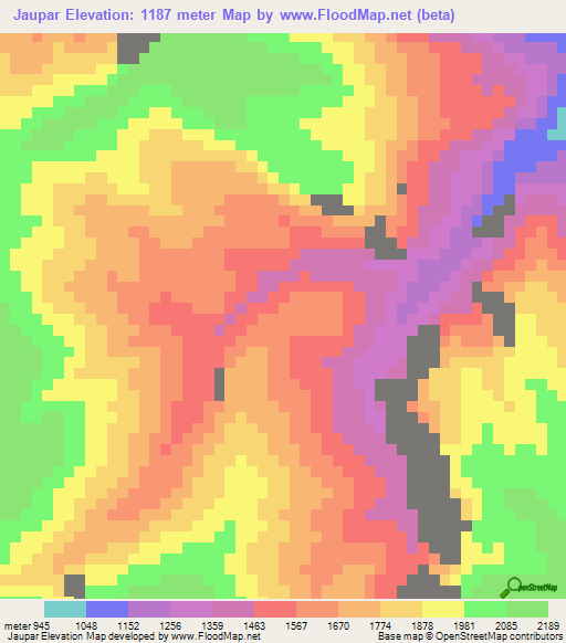 Jaupar,Peru Elevation Map