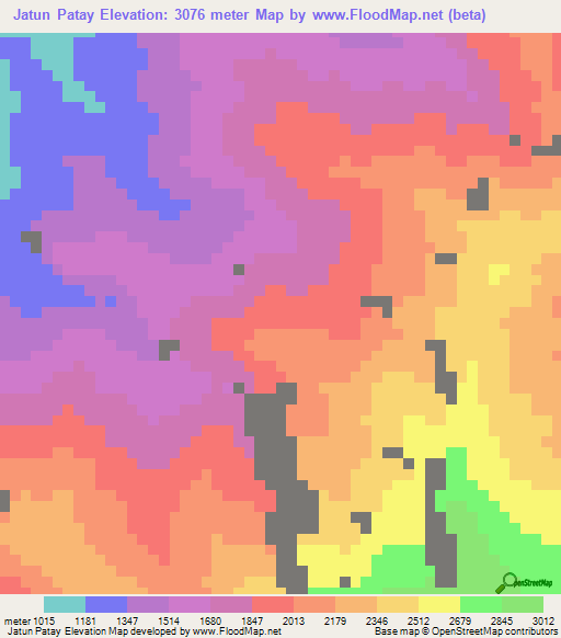 Jatun Patay,Peru Elevation Map