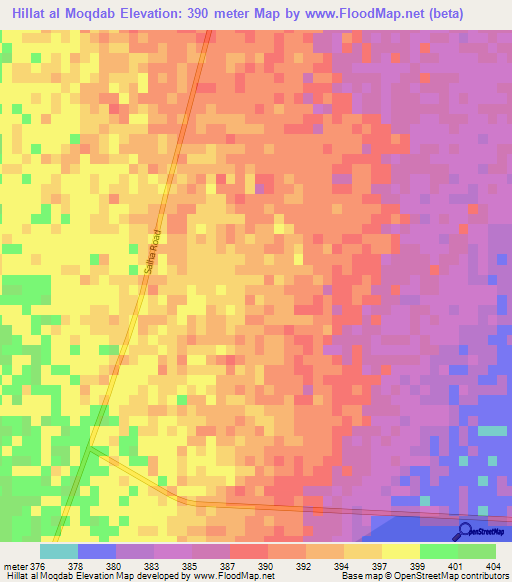 Hillat al Moqdab,Sudan Elevation Map