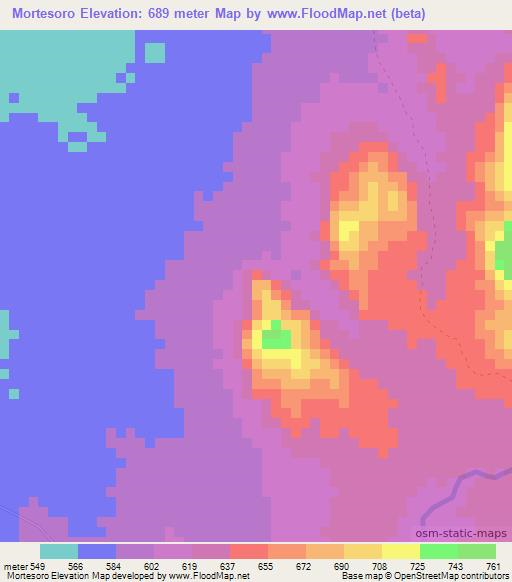 Mortesoro,Sudan Elevation Map