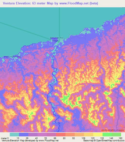 Ventura,Panama Elevation Map