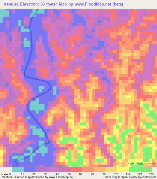 Ventura,Panama Elevation Map