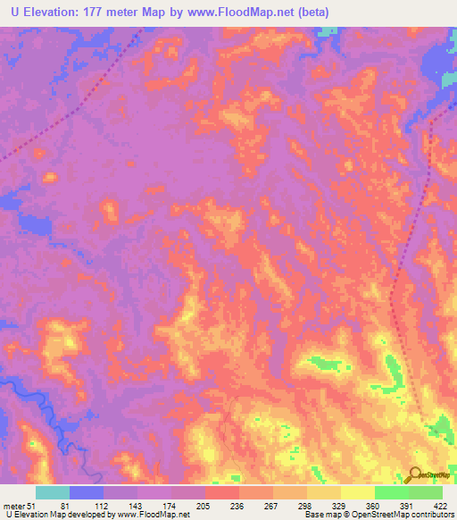 U,Panama Elevation Map