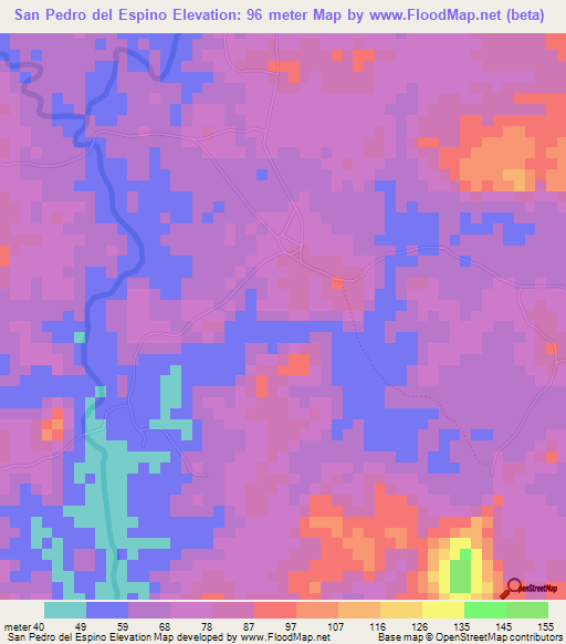 San Pedro del Espino,Panama Elevation Map