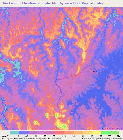 Elevation of Rio Lagarto,Panama Elevation Map, Topography, Contour