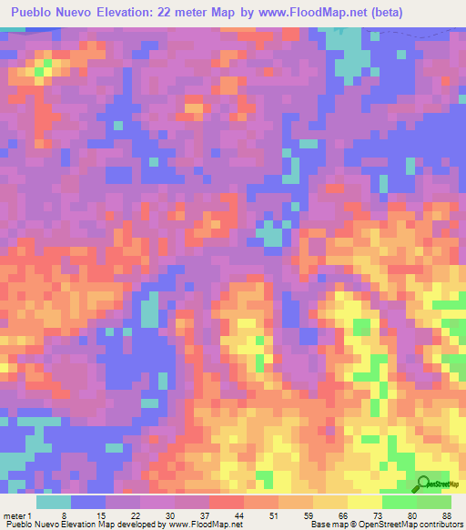 Elevation of Pueblo Nuevo,Panama Elevation Map, Topography, Contour