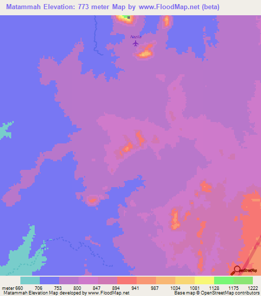 Matammah,Sudan Elevation Map