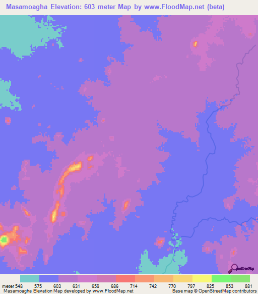 Masamoagha,Sudan Elevation Map