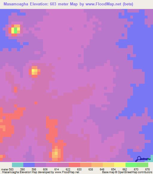 Masamoagha,Sudan Elevation Map