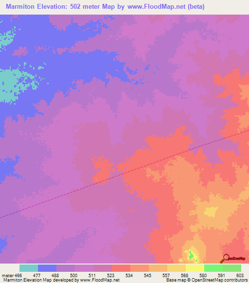 Marmiton,Sudan Elevation Map