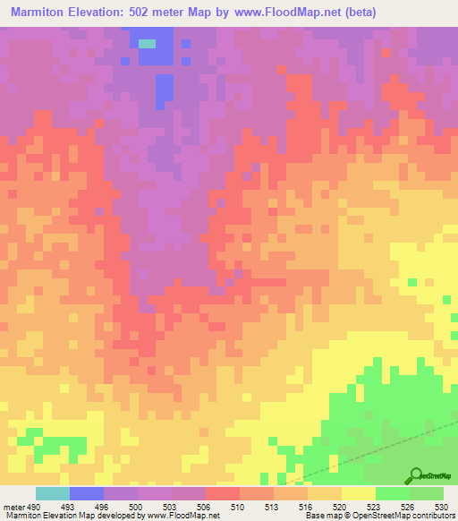 Marmiton,Sudan Elevation Map