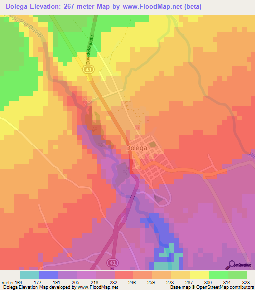 Dolega,Panama Elevation Map