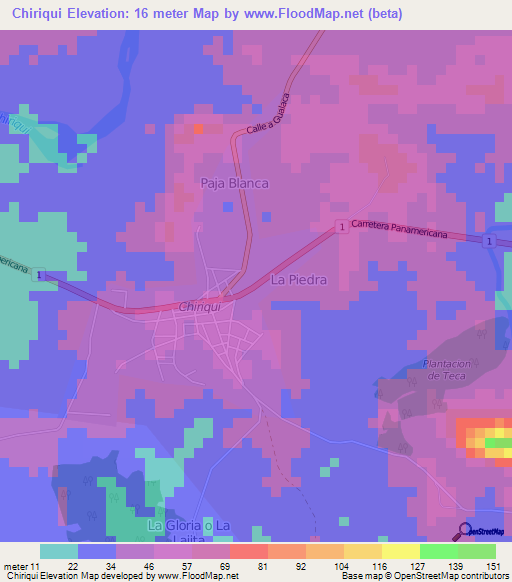 Chiriqui,Panama Elevation Map