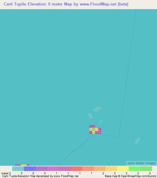 Carti Tupile,Panama Elevation Map