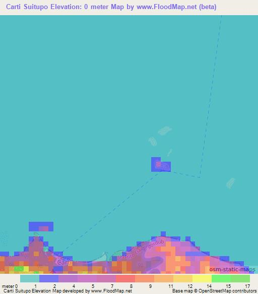 Carti Suitupo,Panama Elevation Map