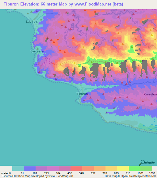 Tiburon,Haiti Elevation Map