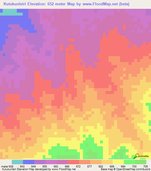 Kutukunleiri,Sudan Elevation Map