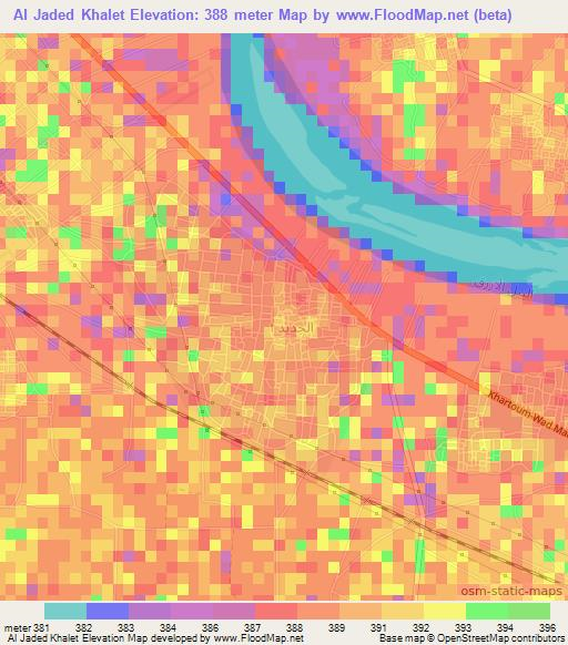 Al Jaded Khalet,Sudan Elevation Map