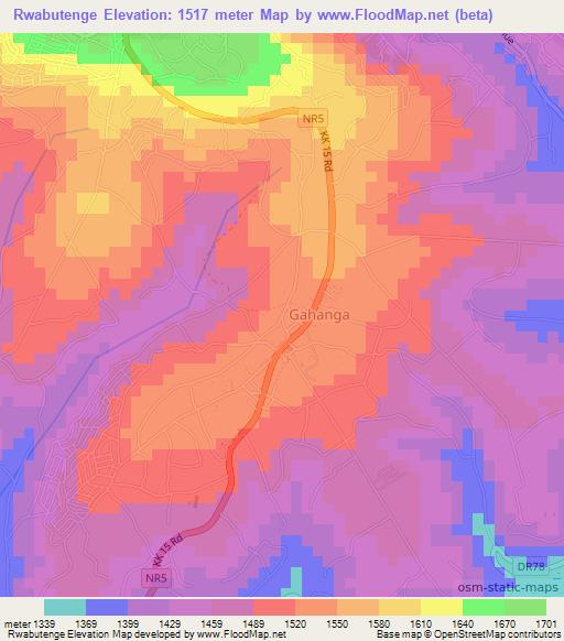 Rwabutenge,Rwanda Elevation Map