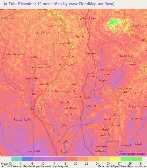 At Tubi,Iraq Elevation Map