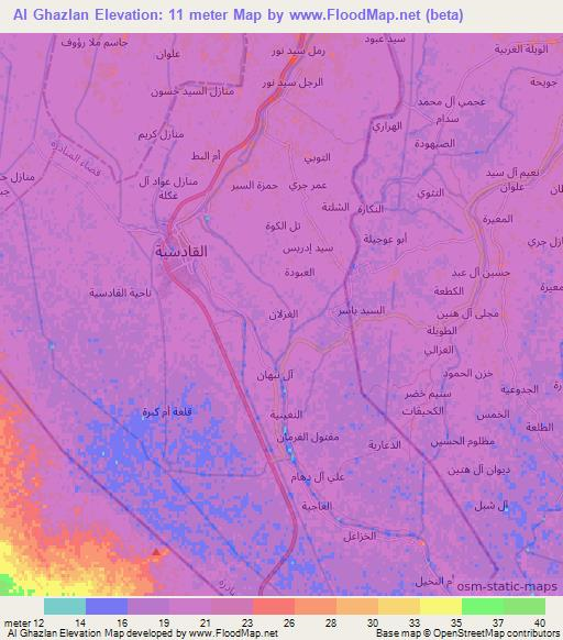 Al Ghazlan,Iraq Elevation Map