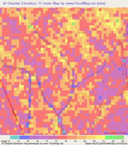 Al Ghazlan,Iraq Elevation Map